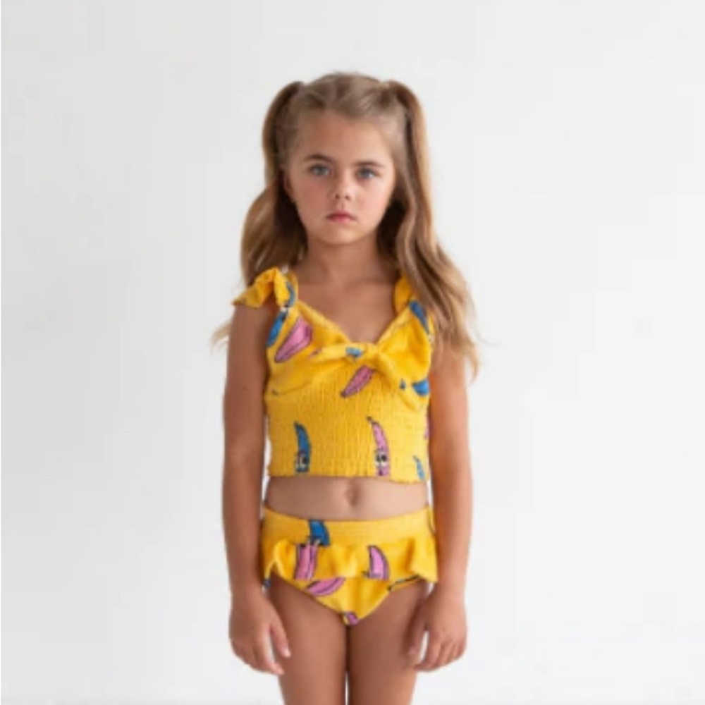 HUGO 🩷 TIKI Banana Print Terry Crop Top